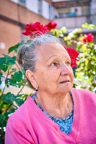 Margaret among her roses